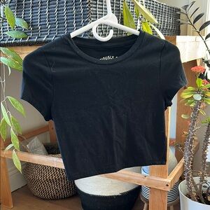 Black Cropped T-Shirt